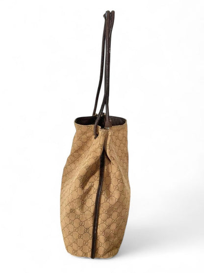 Gucci - Beige Monogram Canvas Shoulder Bag
