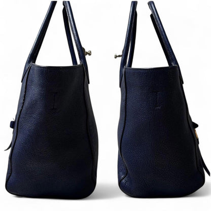 Miu Miu - Navy Leather Tote Handbag