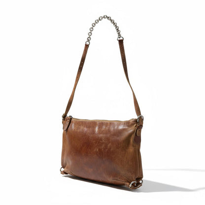 Miu Miu - Brown Leather Shoulder Bag Chain Detail