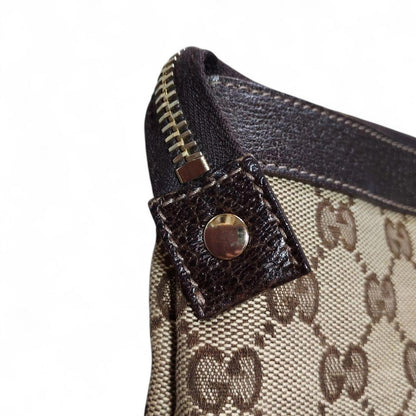 Gucci - Monogram Canvas Handbag Leather Trim