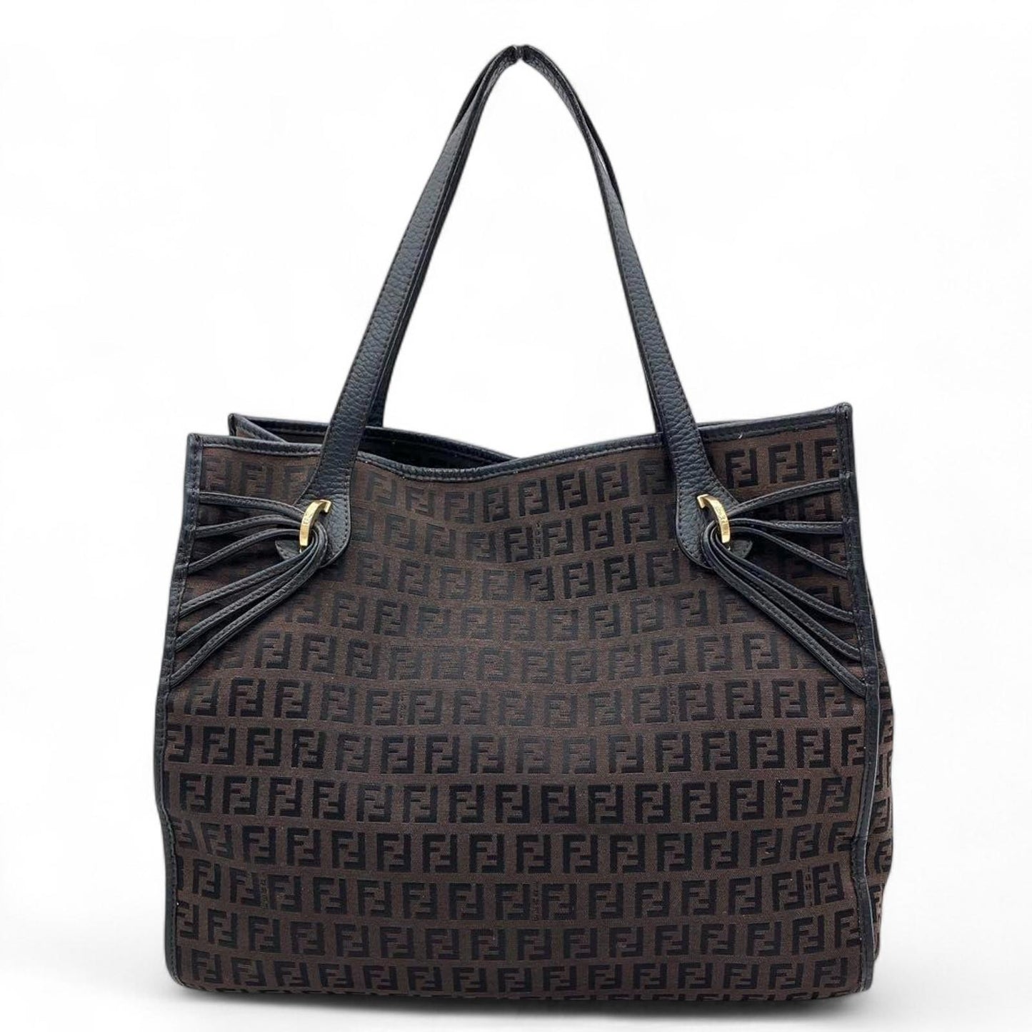 Fendi - Brown FF Logo Canvas Tote Bag