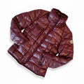 Moncler - Burgundy Puffer Jacket with Fur Hood