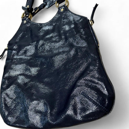 Yves Saint Laurent - Women's Black Patent Leather Shoulder Bag