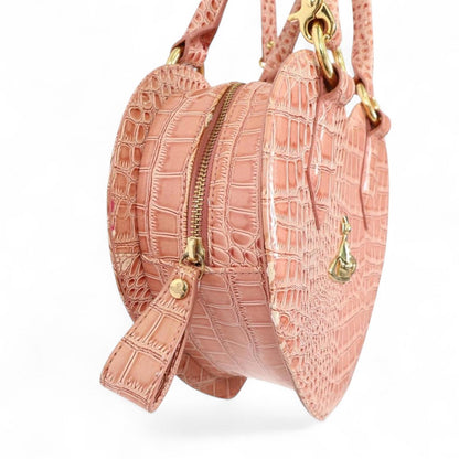 Vivienne Westwood - Orb Heart Shaped Pink Embossed Handbag