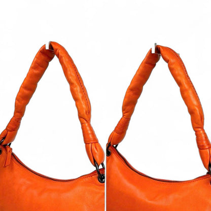 Bottega Veneta - Intrecciato Orange Leather Shoulder Bag