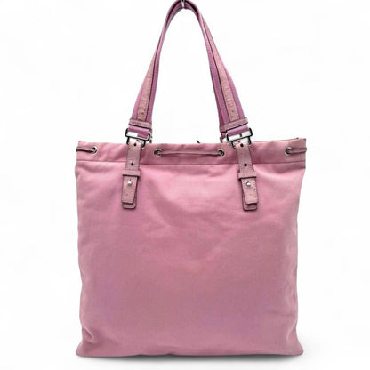Saint Laurent - Pink Canvas Tote Bag Leather Trim