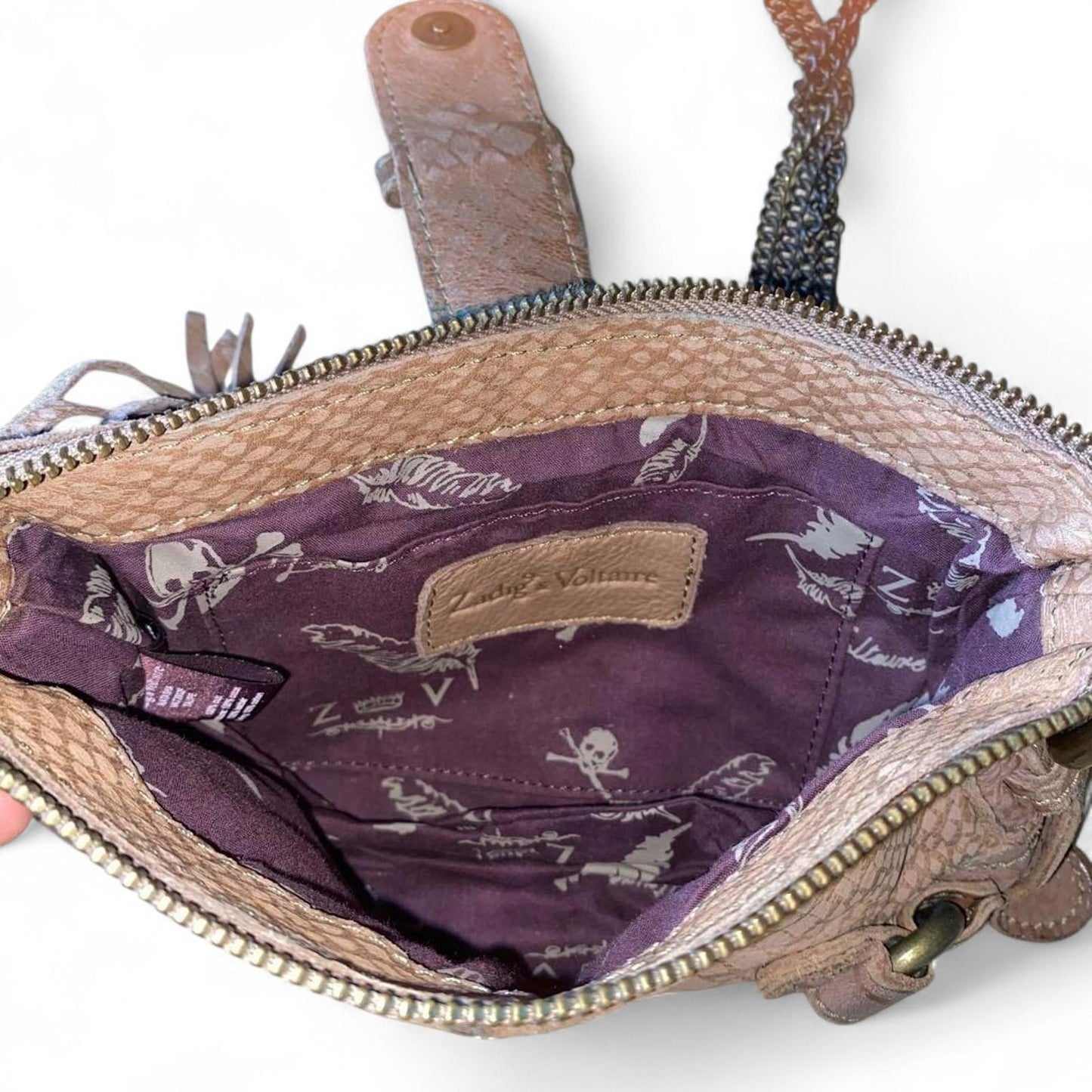 Zadig & Voltaire - Women's Crossbody Bag Pink Leather with Chain