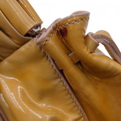 Miu Miu - Patent Vitello Brown Leather Satchel Bag