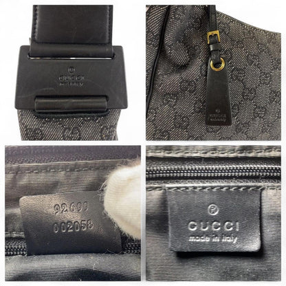 Gucci - Black Monogram Canvas Shoulder Bag
