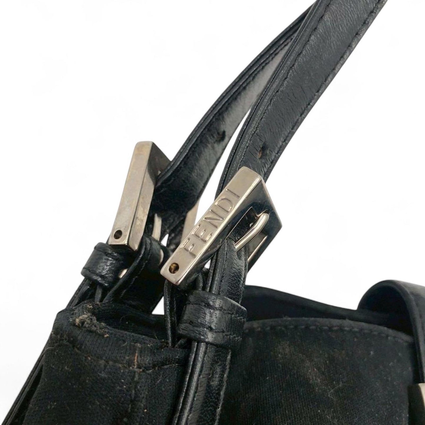 Fendi - Black Women's Shoulder Bag with Silver Buckle