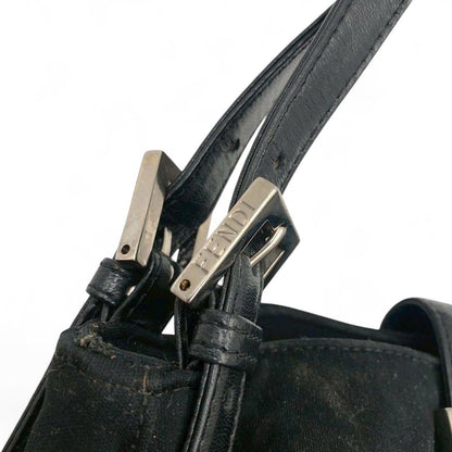 Fendi - Black Women's Shoulder Bag with Silver Buckle