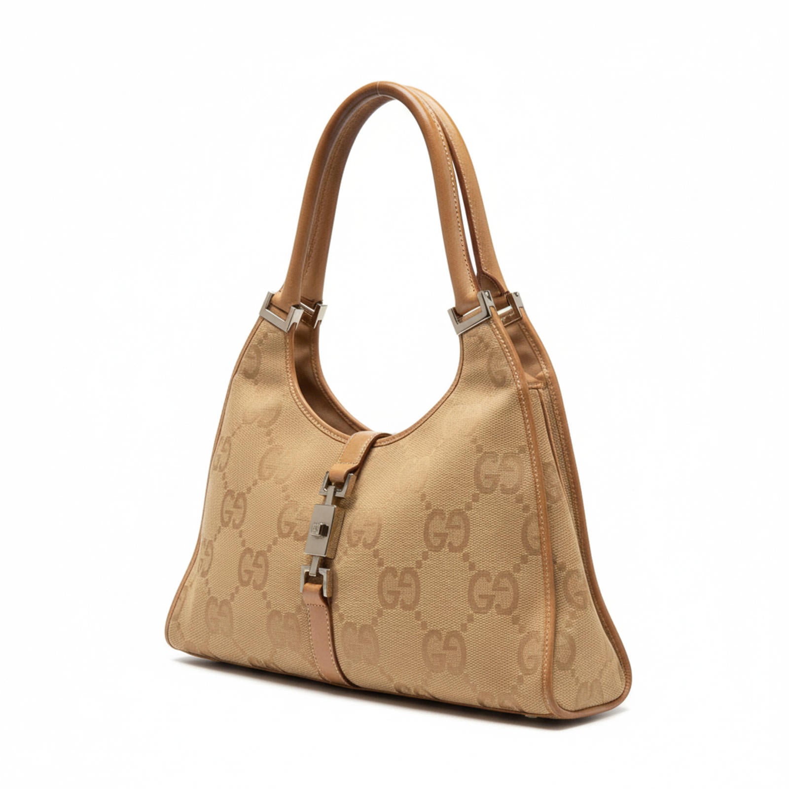 Gucci - Beige Monogram Canvas Shoulder Bag