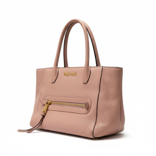Miu Miu - Leather Tote Handbag Pink