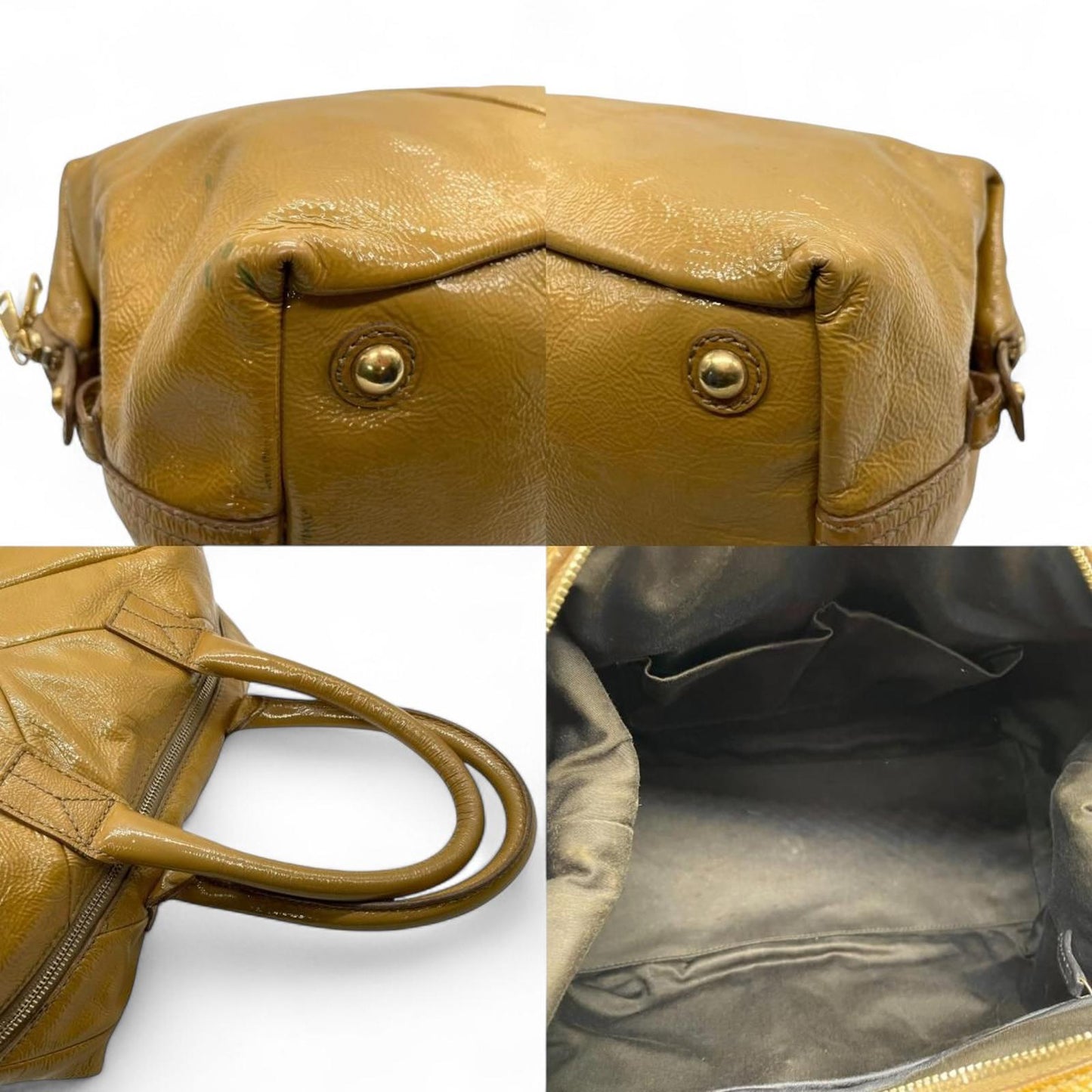 Saint Laurent - Mustard Yellow Patent Leather Handbag