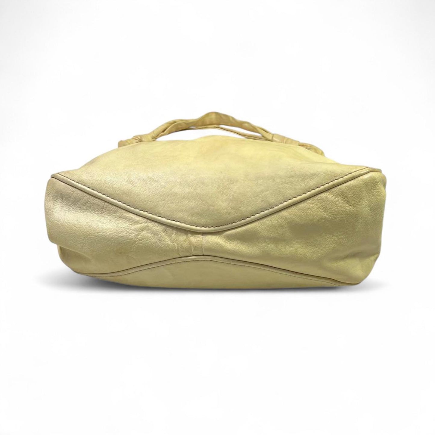 Miu Miu- Beige Leather Handbag with Knotted Handles