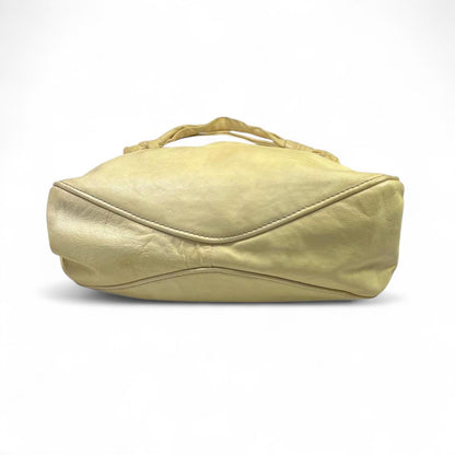 Miu Miu- Beige Leather Handbag with Knotted Handles