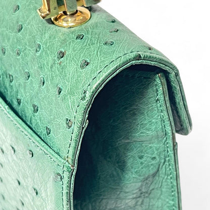 Maurice Lacroix - Green Ostrich Leather Structured Handbag