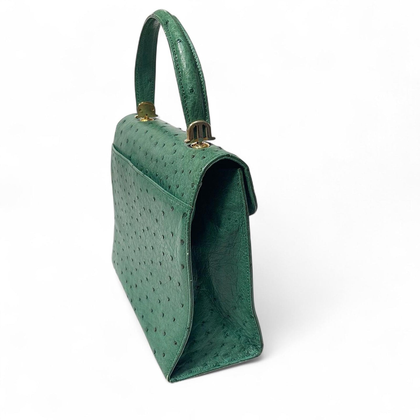 Maurice Lacroix - Green Ostrich Leather Structured Handbag