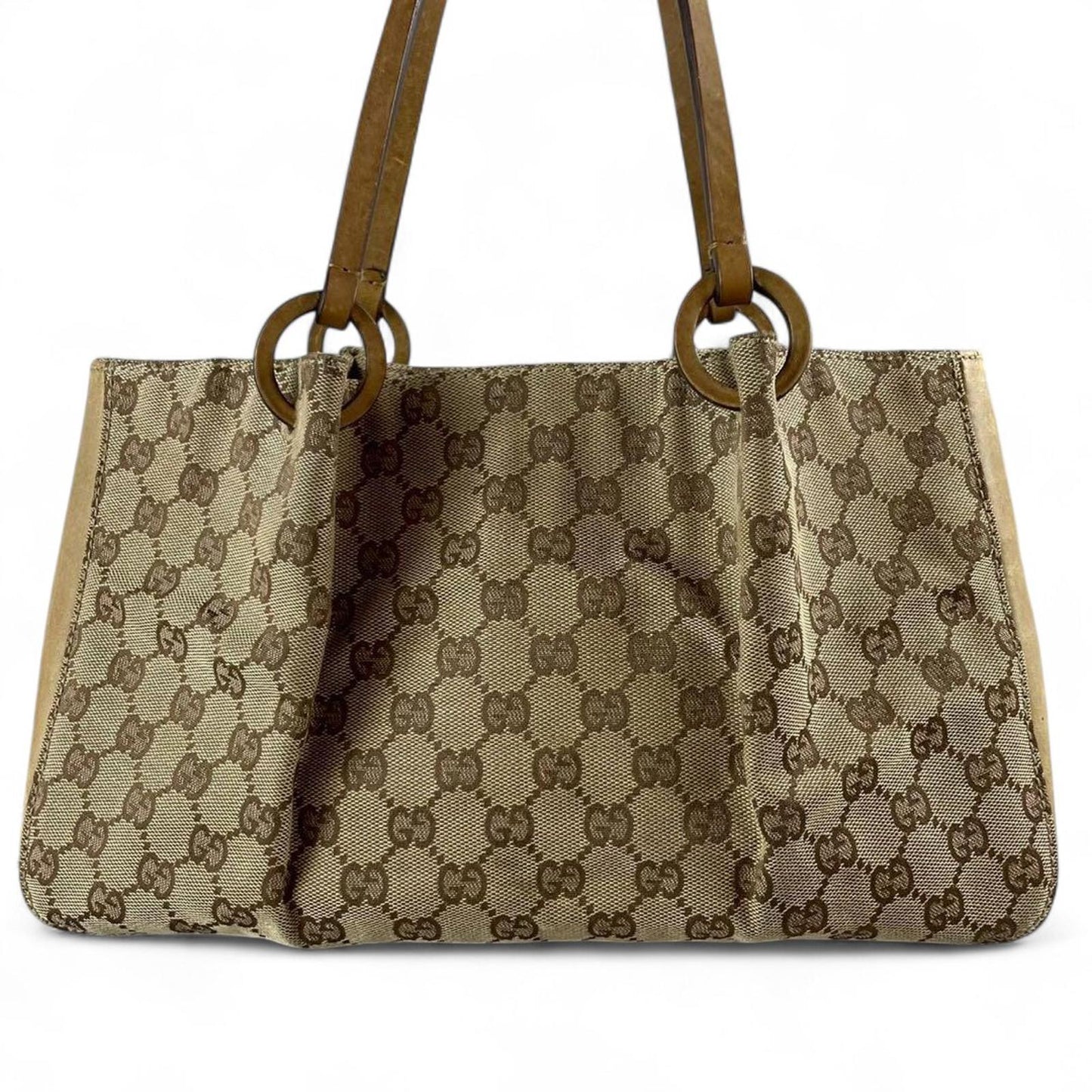 Gucci - Beige Monogram Canvas Tote Handbag