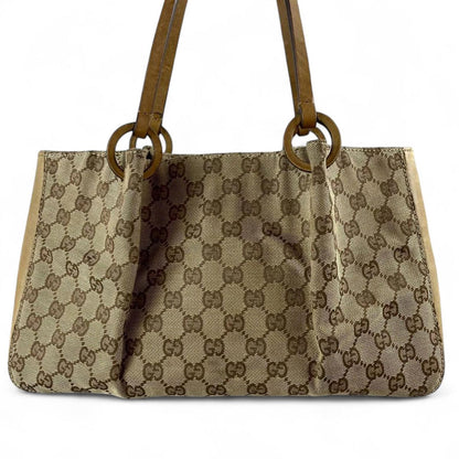 Gucci - Beige Monogram Canvas Tote Handbag