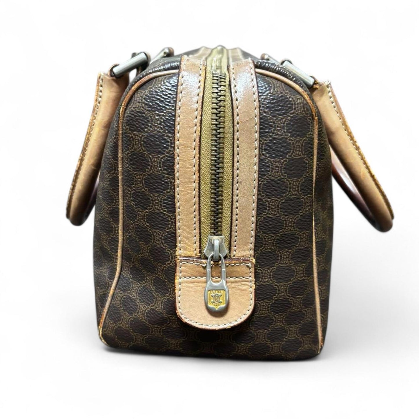 Celine - Vintage Brown Monogram Satchel Bag