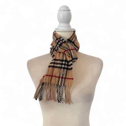 Burberry - Classic Beige Check Cashmere Scarf