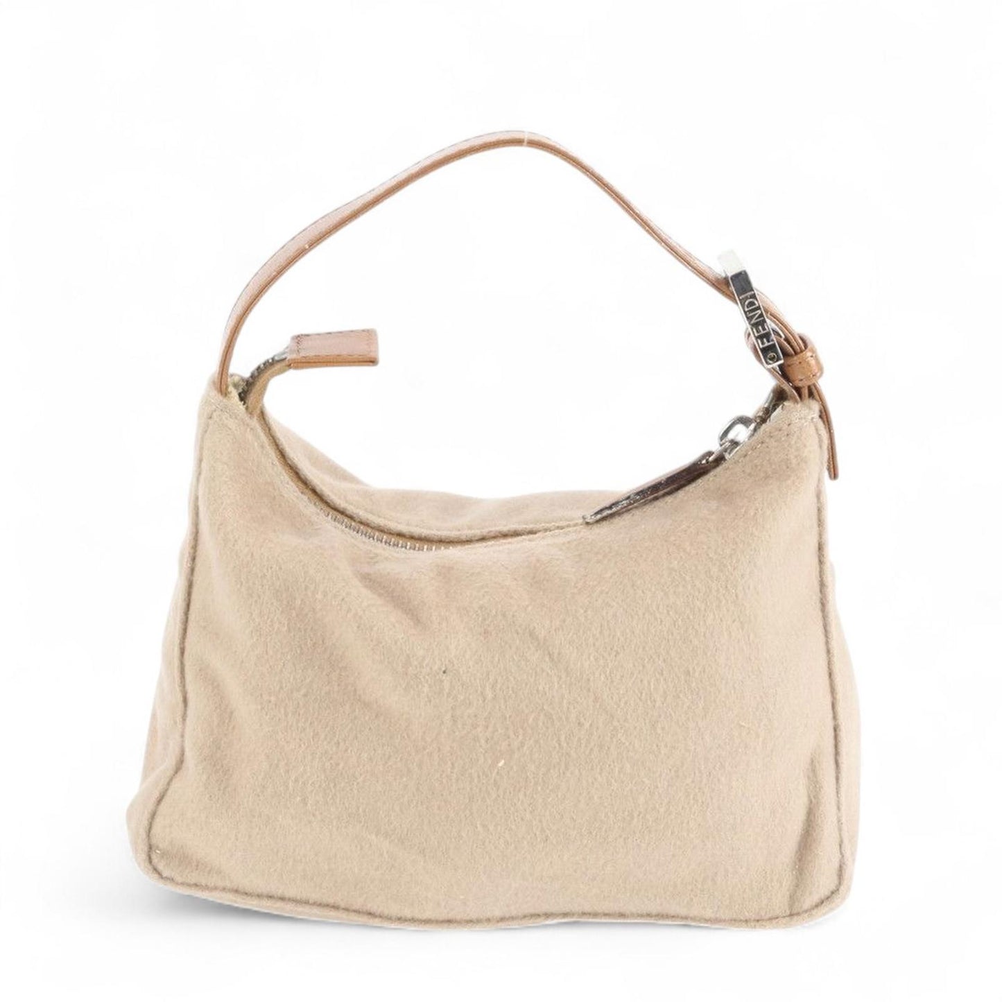 Fendi - Women's Beige Shoulder Bag with Leather Strap