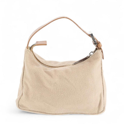 Fendi - Women's Beige Shoulder Bag with Leather Strap
