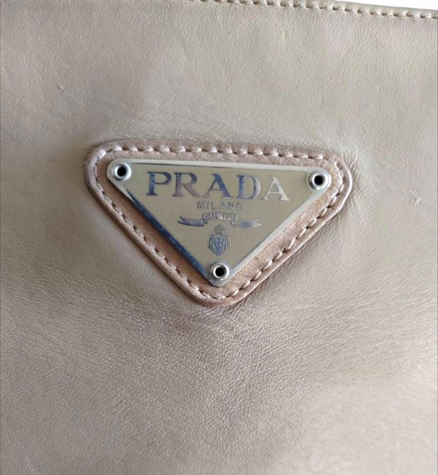 Prada - Beige Leather Tote Bag