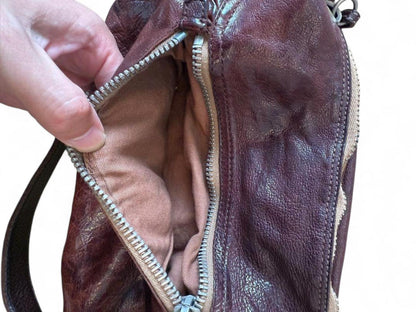 Miu Miu- Brown Leather Women's Shoulder Bag with Butterfly-