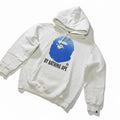 A Bathing Ape - White Hoodie Blue Ape Logo