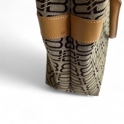 Balenciaga - Women's Satchel Bag in Brown Monogram Canvas