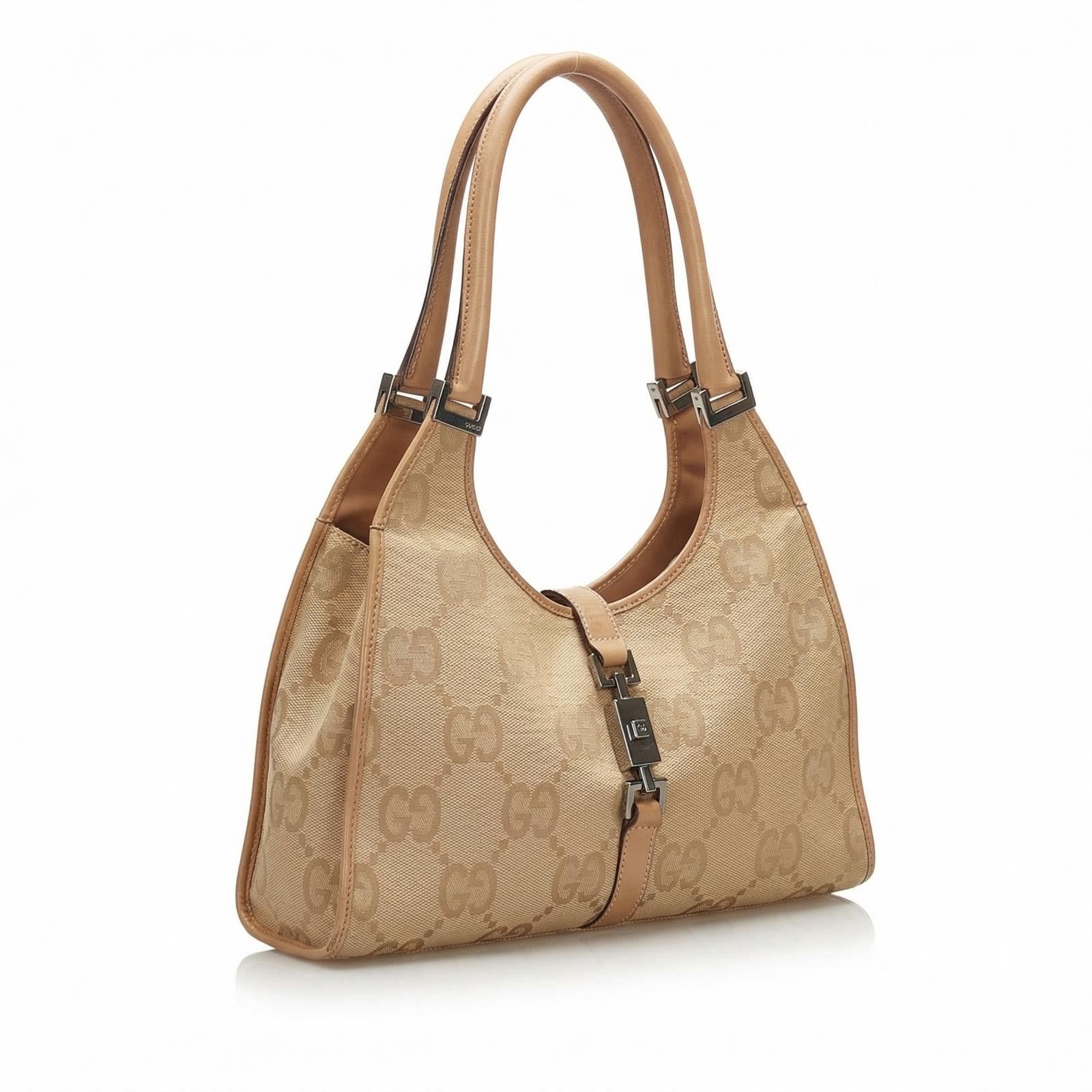 Gucci - Beige Monogram Canvas Shoulder Bag
