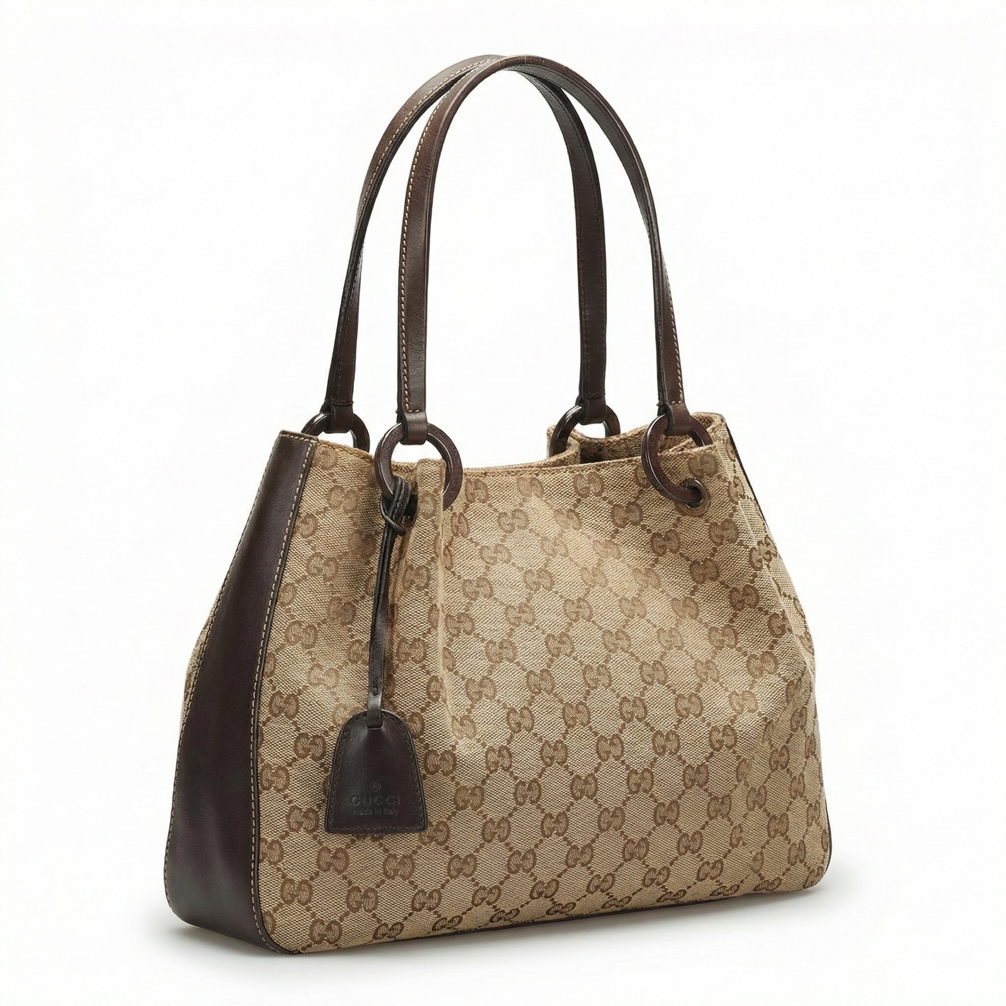 Gucci - Beige and Brown Monogram Tote Bag