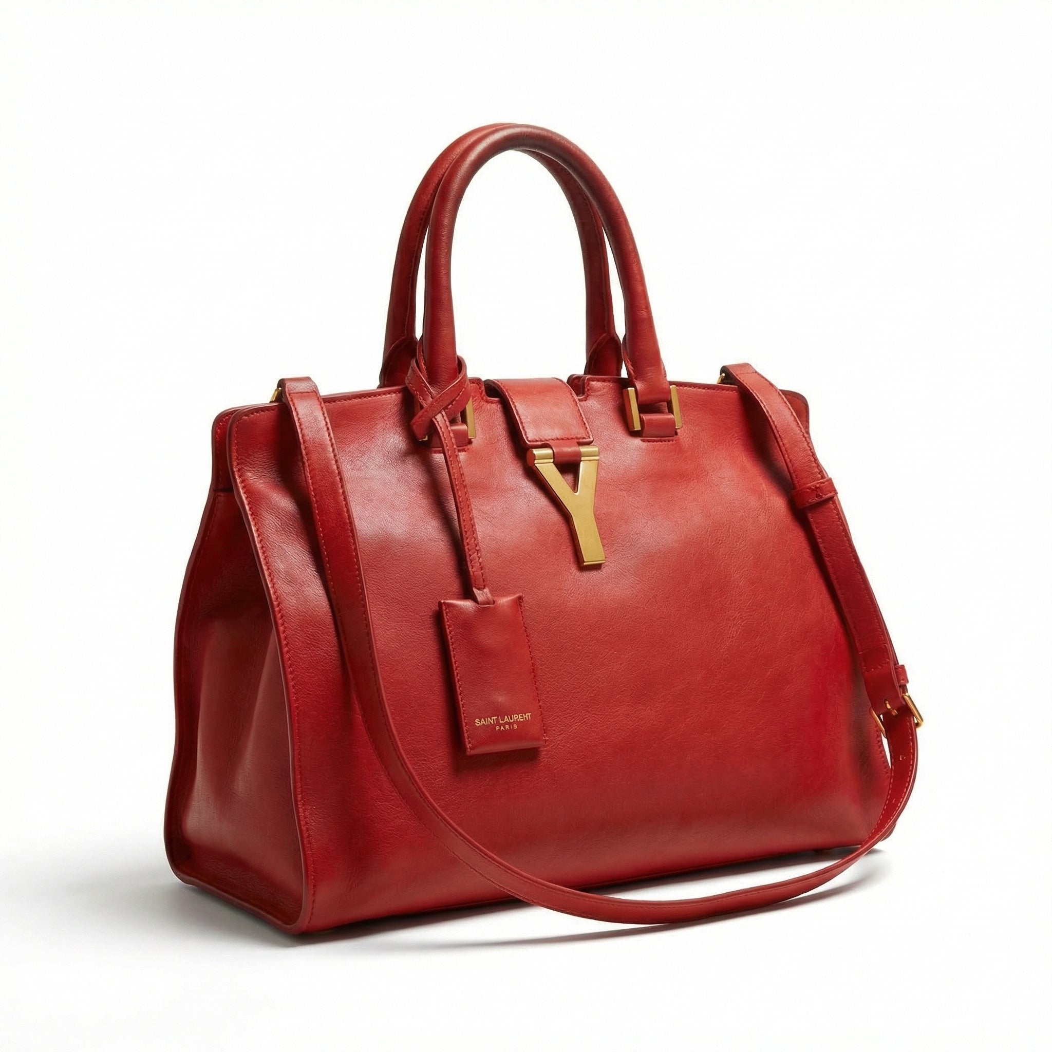 Saint Laurent - Red Leather Sac de Jour Tote Bag
