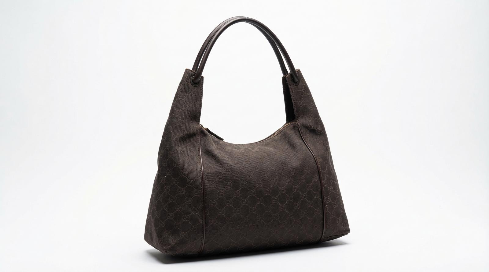 Gucci - Brown Monogram Canvas Shoulder Bag
