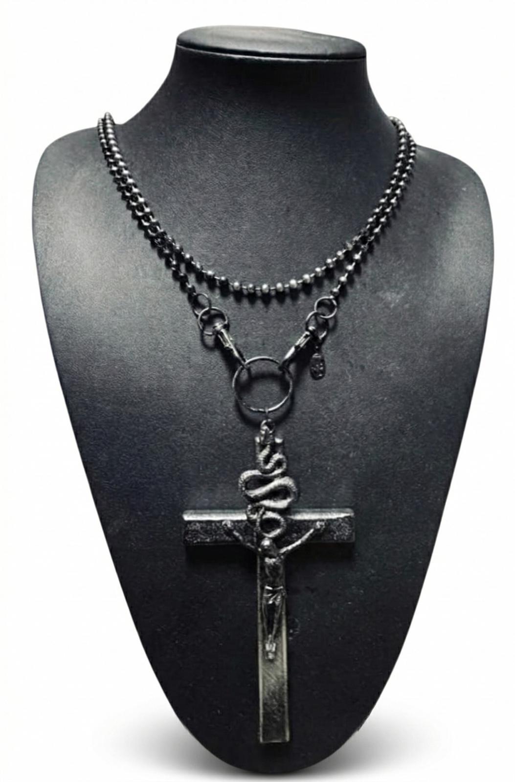Jean Paul Gaultier - Black Metal Cross Necklace