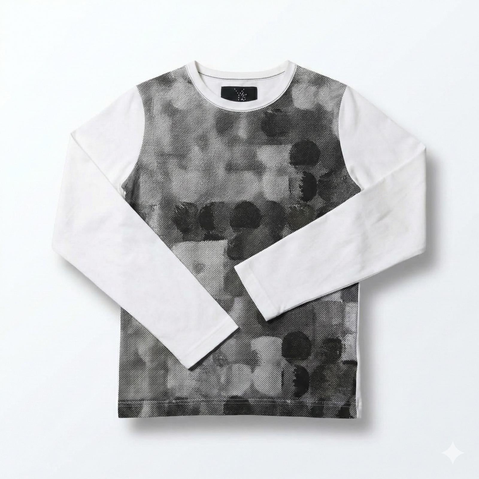 Y's - Long Sleeve Abstract Patterned Top