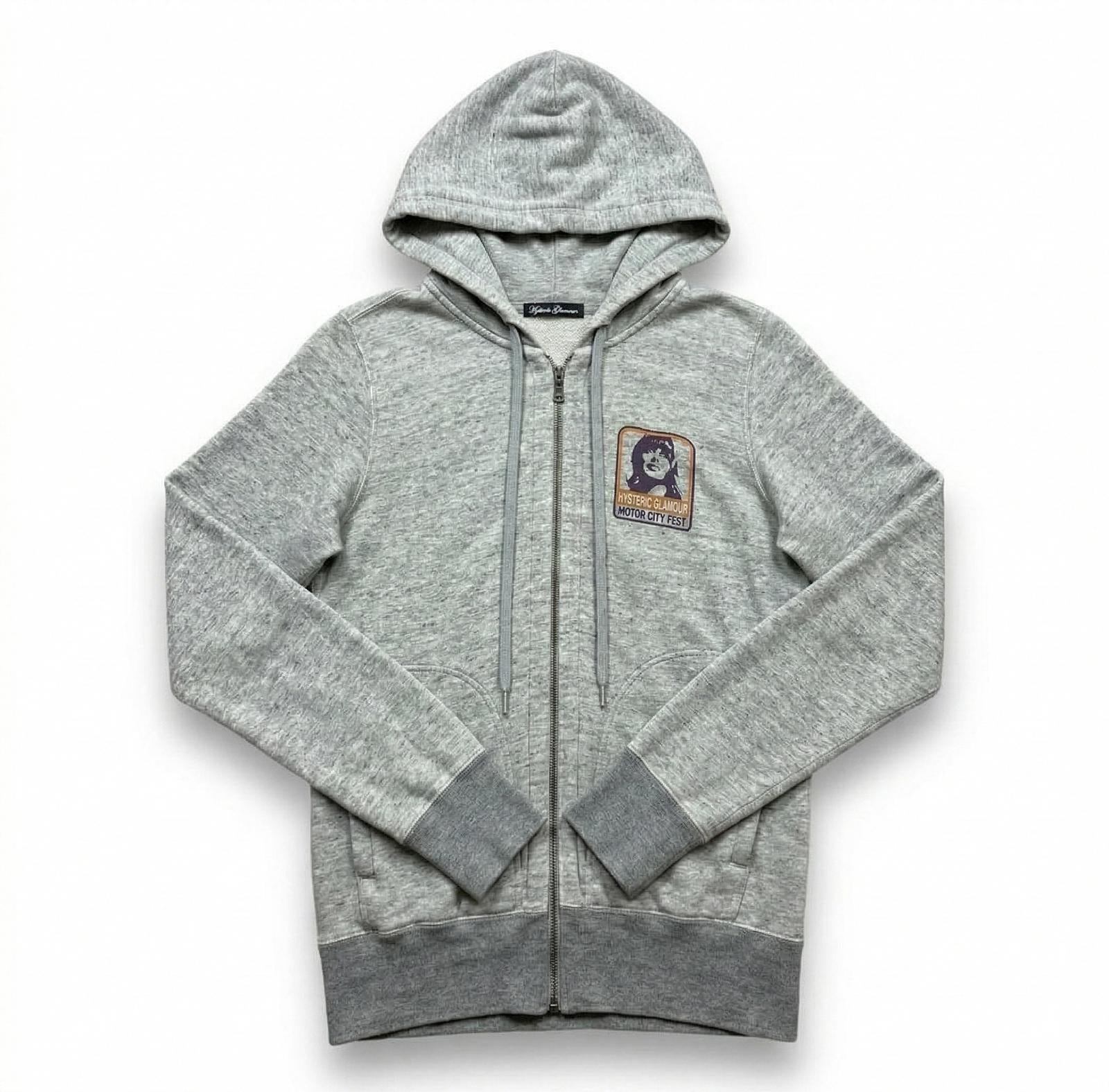Hysteric Glamour - Grey Zip-Up Hoodie Graphic Print