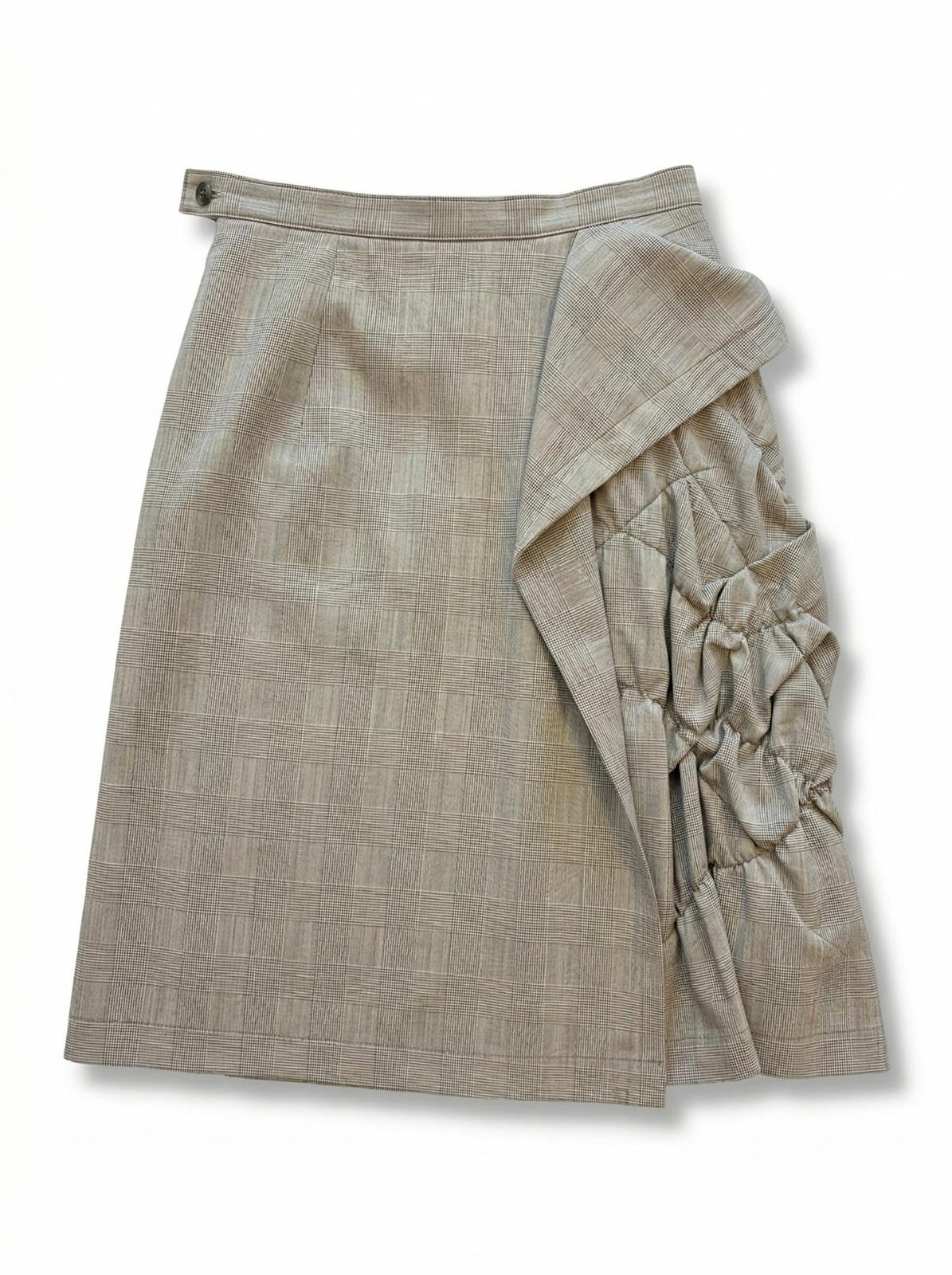 Comme Des Garcons - Beige Plaid Wrap Skirt