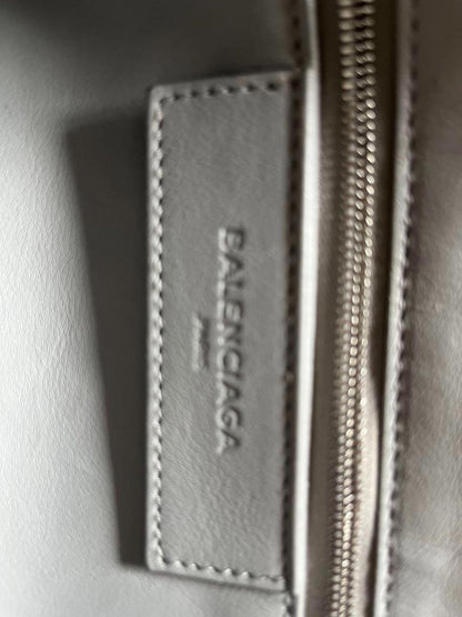 Balenciaga - Grey Shearling Fur Duffel Handbag