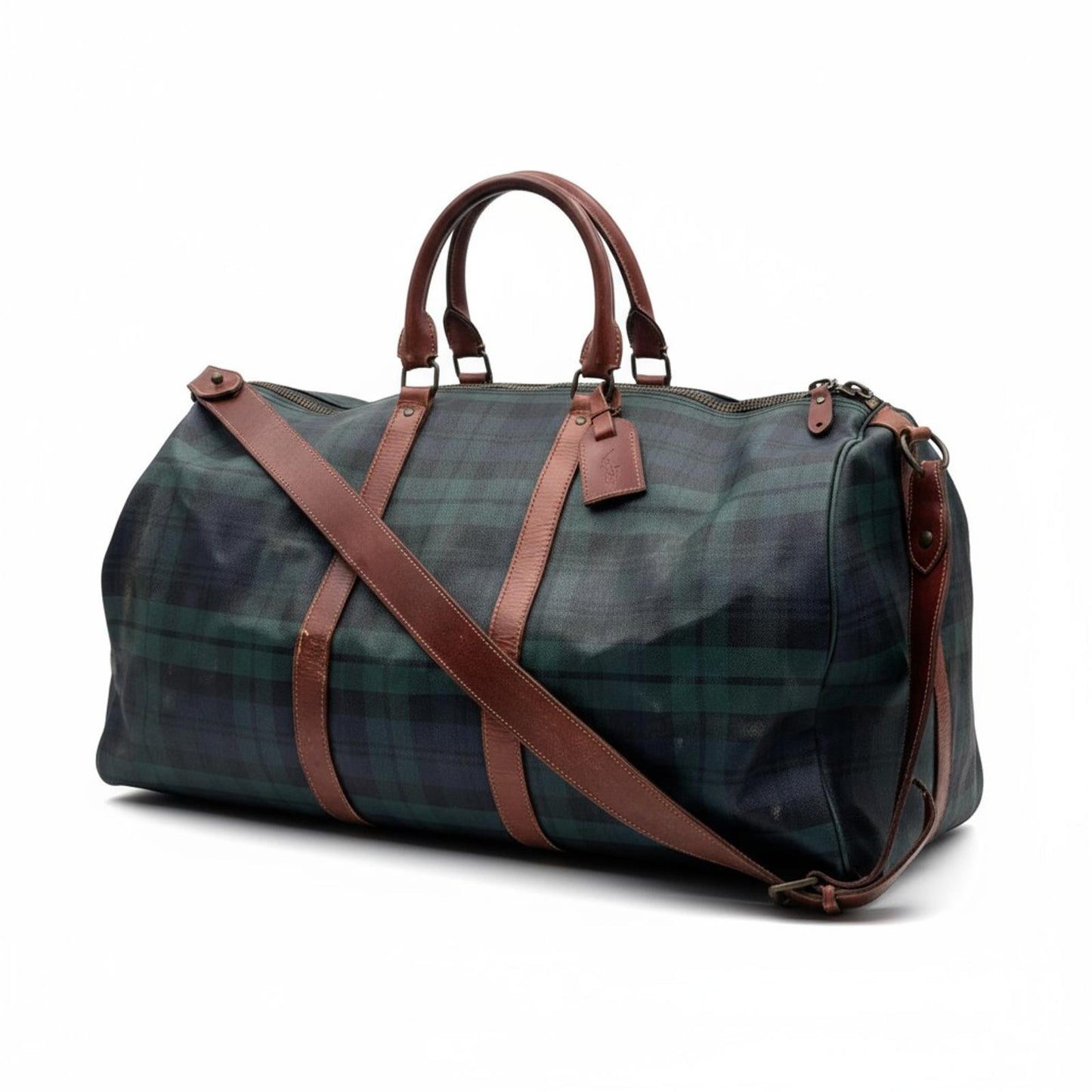 Ralph Lauren - Men's Travel Bag in Tartan with Leather Trim