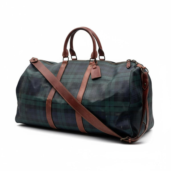Ralph Lauren - Men's Travel Bag in Tartan with Leather Trim