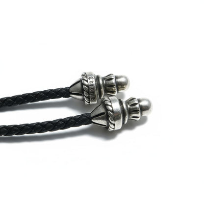 Chrome Hearts - Braided Leather Necklace with Sterling Ends