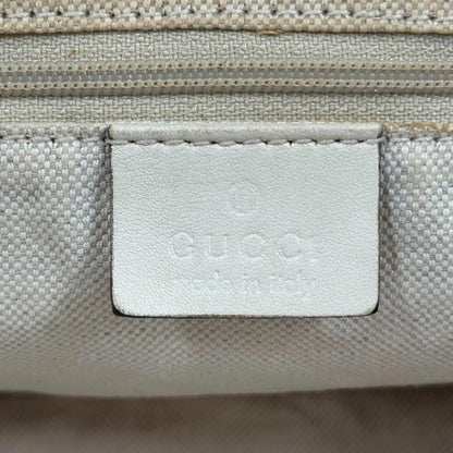 Gucci - White Leather Handbag Signature Logo