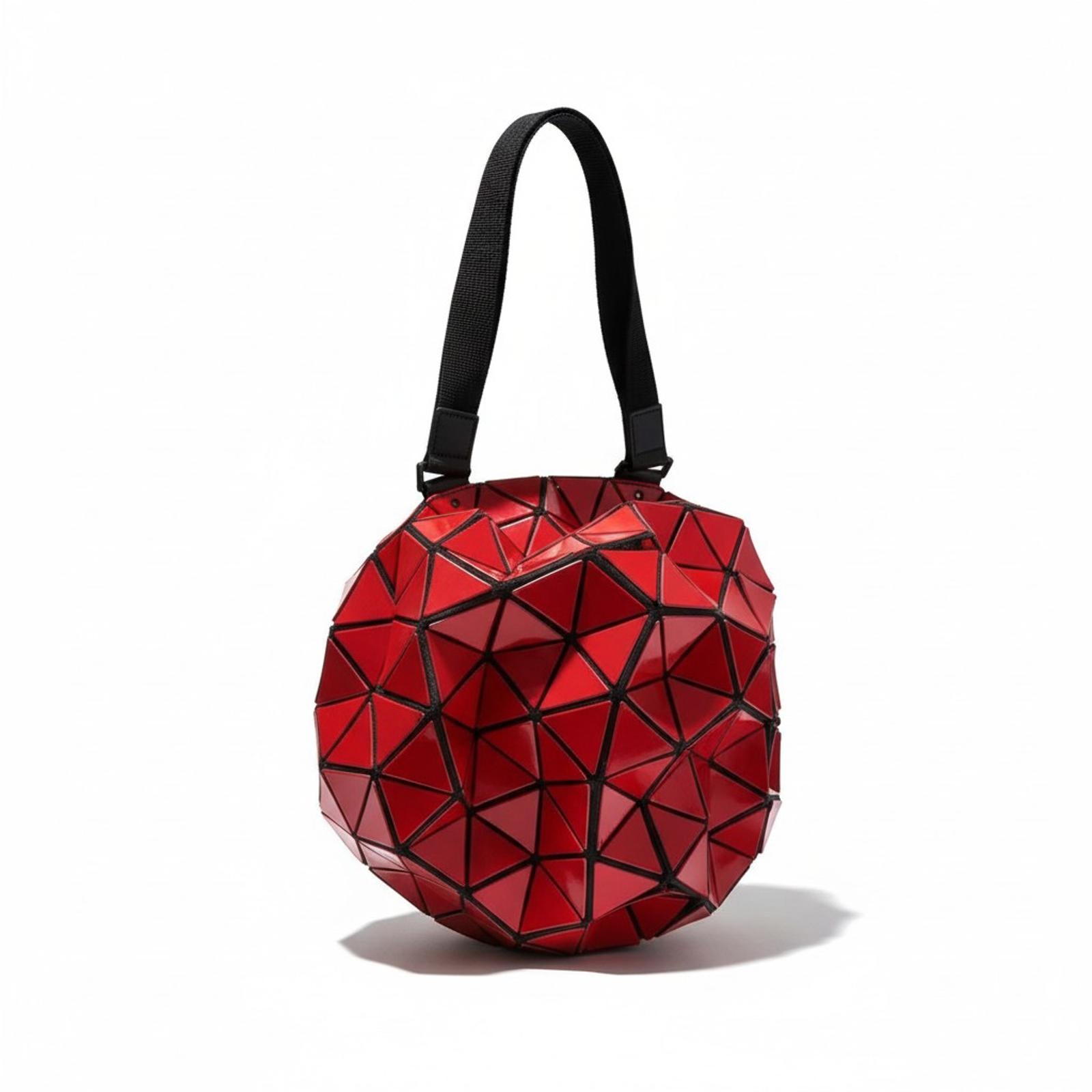 Issey Miyake Pleats Please - Red Geometric Shoulder Bag