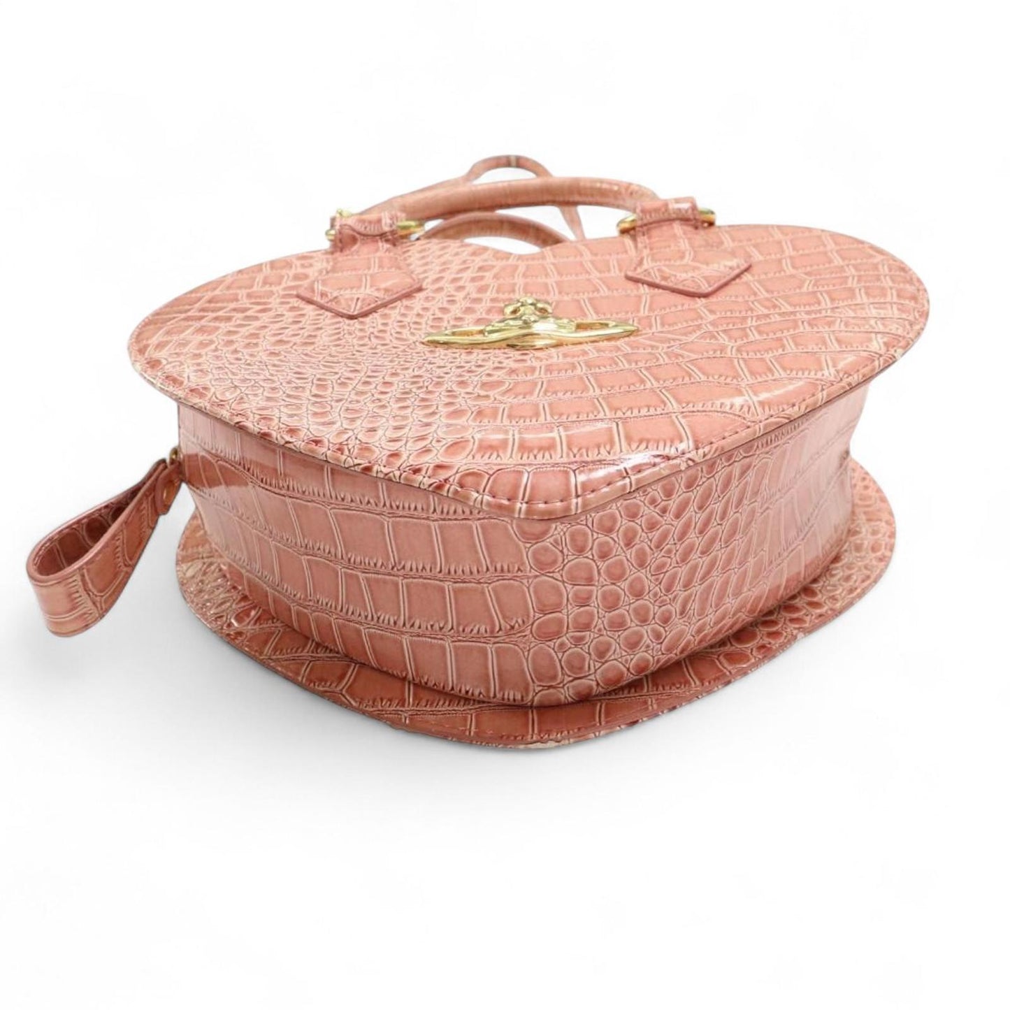 Vivienne Westwood - Orb Heart Shaped Pink Embossed Handbag