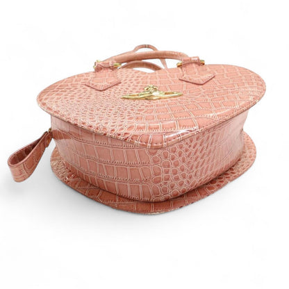 Vivienne Westwood - Orb Heart Shaped Pink Embossed Handbag
