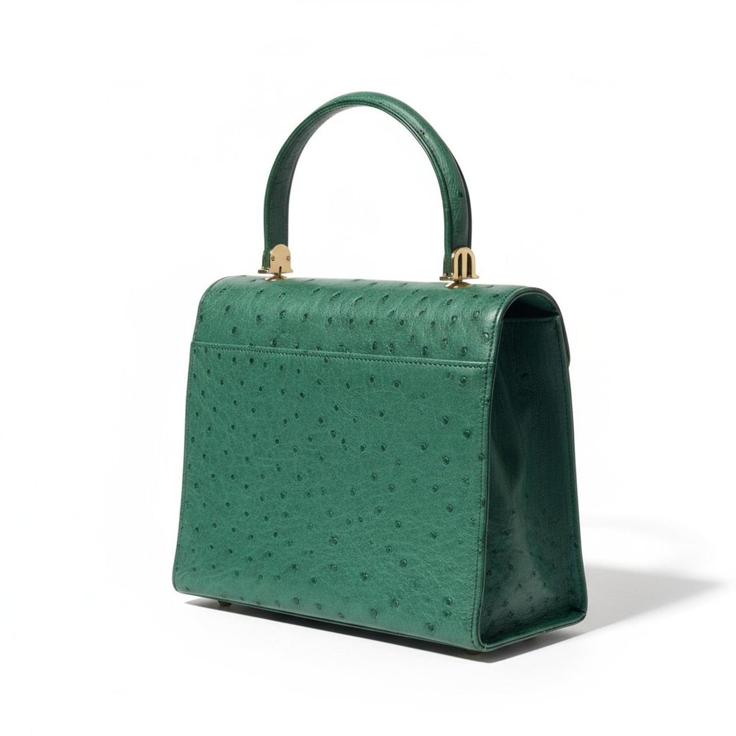 Maurice Lacroix - Green Ostrich Leather Structured Handbag