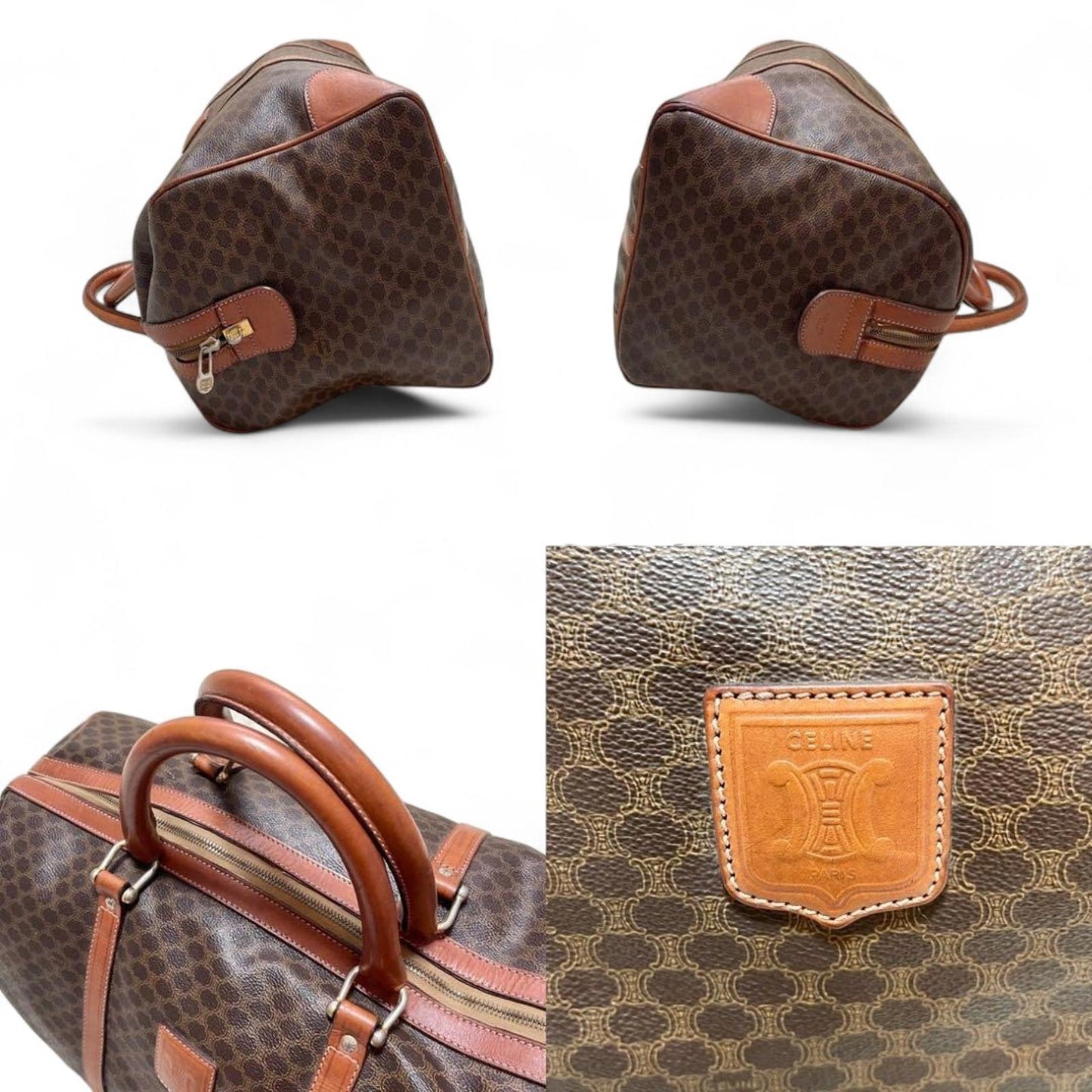 Celine - Vintage Brown Monogram Travel Boston Bag